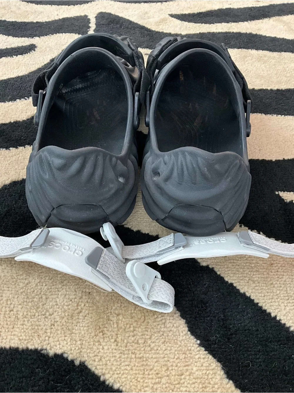 CROCS Men's Black Sculpted Clog with White Removable Straps